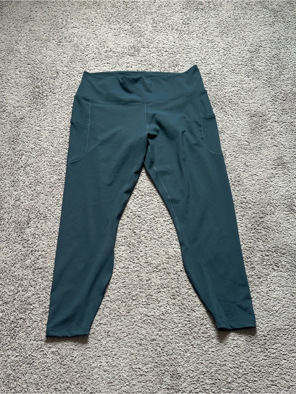 Nike Women’s High Rise 7/8 Training Leggings Pockets Stretch Blue XXL